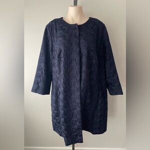 Talbots Woman Lace Evening Coat Jacket Dress Dressy Crochet Plus Size 18W